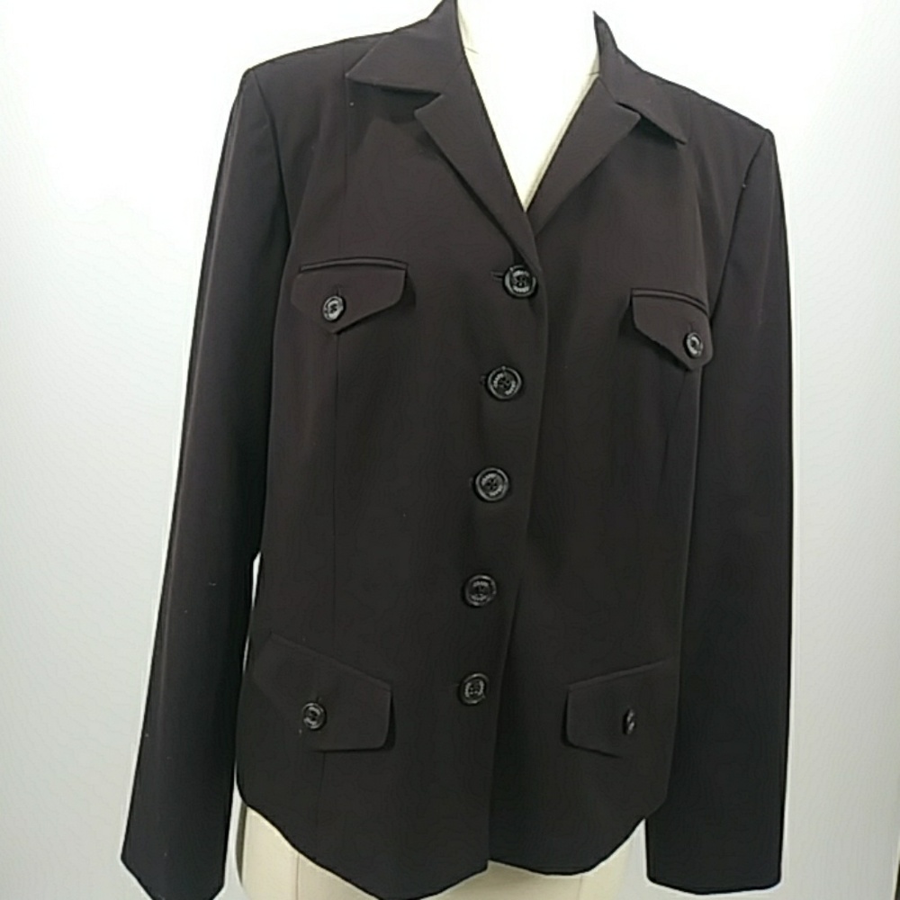 Chaps dark brown lined blazer-sz 16